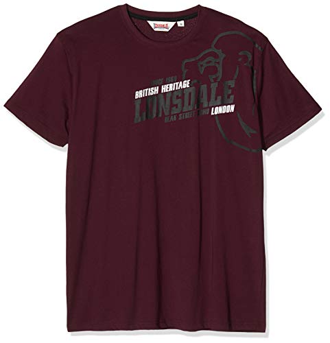 Lonsdale Men Regular Fit T-Shirt Walkley - Vintage Oxblood - xl