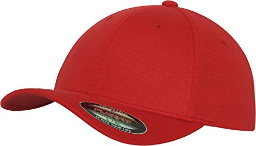 Flexfit Damska/męska czapka z daszkiem Double Jersey Fitted Unisex dla dorosłych czerwony czerwony S-M 6778