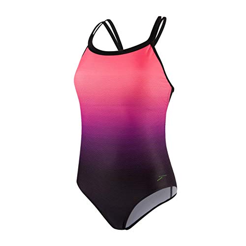 Speedo damski kostium kąpielowy Speedo Hydrosense z nadrukiem Flowback Psycho Red/Royal Purple/Black 28 (6 UK)