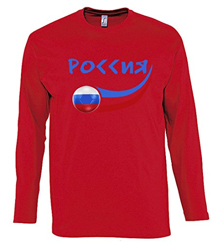 Supportershop Supportershop męska koszulka z długim rękawem Rosja Czerwony L 5060542521277