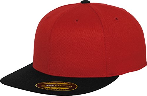 Flexfit Czapka dla dorosłych Premium 210 Fitted, Red/Blk, L/XL