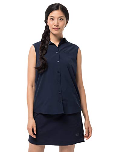 Jack Wolfskin Sonora Sleeveless Shirt damska szybkoschnąca bluzka bez rękawów niebieski niebieski (midnight blue) S