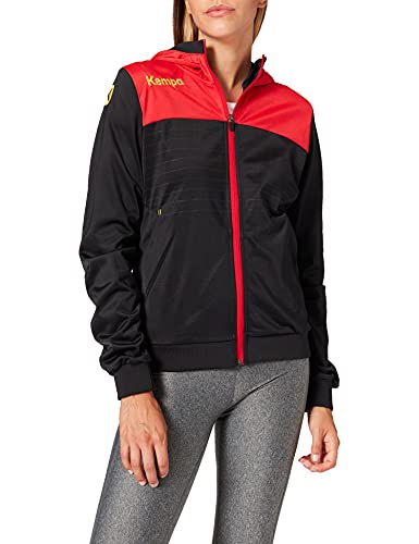 Kempa Emotion 2.0 damska kurtka z kapturem, czarna/czerwona/żółta, XL
