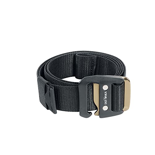 Tatonka Elastyczny pasek 38 mm z praktycznym zapięciem na haczyk - długość 125 cm/szerokość 3,8 cm (czarny)