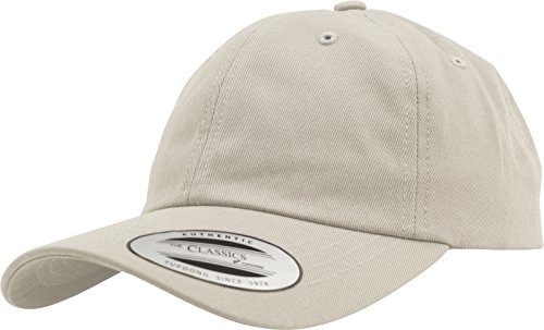 Yupoong Flexfit Low Profile Cotton Twill czapka z daszkiem dla kobiet i mężczyzn, 6 paneli, niestructured z mosiężnym zapięciem beżowy Stone jeden rozmiar
