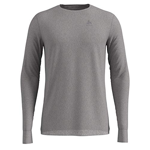 Odlo Męski Bl Top Crew Neck L/S Natural 100% Merino ciepły podkoszulek wielokolorowa Grey Melange - Grey Melange xxl 11081210420XXL