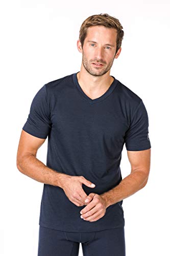 super.natural super. Natural męska M Base V Neck 140 Merino T-Shirt, niebieski, m SNM003830