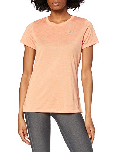 Under Armour Tech Ssc damska koszulka z krótkim rękawem Twist Peach Horizon/Metallic Silver (906) M