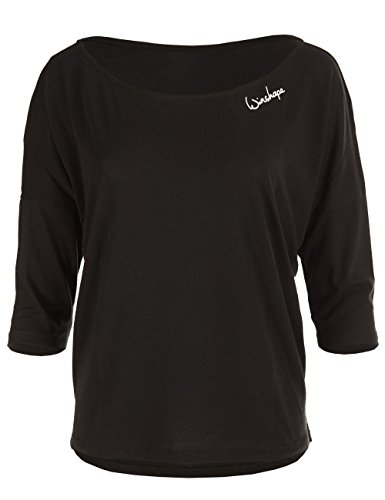 WINSHAPE WINSHAPE damska koszulka taneczna, fitness, czas wolny, sport, joga, trening, 3/4, czarna, XXL MCS001-SCHWARZ-XXL