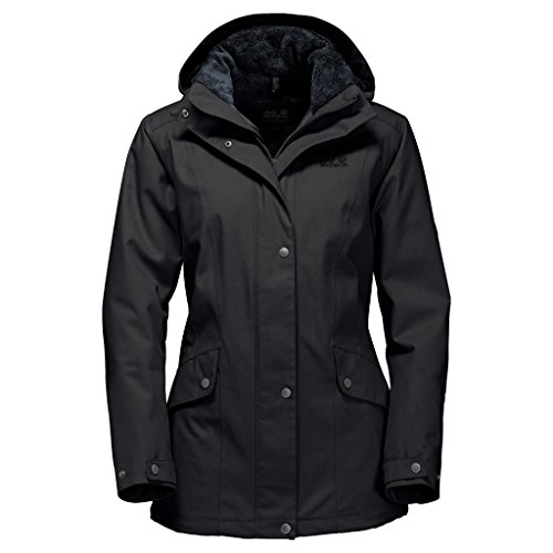 Jack Wolfskin damskie Park Avenue Jacket kurtka zimowa wodoszczelna wiatroodporny oddychająca kurtka chroniąca przed wpływem warunków pogodowych, czarny, m 1107743-6000003