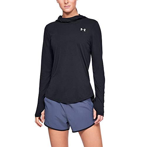 Under Armour Under Armour damska streaker 2.0 długi rękaw bluza z kapturem rozgrzewana góra Black / Black / Reflective (001) XL 1342897-001