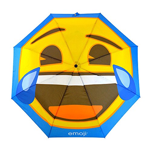 Emoji Unisex dorosły płaczący uśmiech twarz automatyczne otwieranie i zamykanie kompaktowy składany parasol - niebieski, nie dotyczy