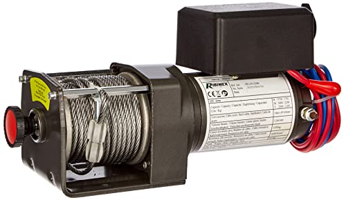 RIBITECH 2355 elektryczna wciągarka linowa, 2,2 t stopa AV i AR, 12 V, czarna