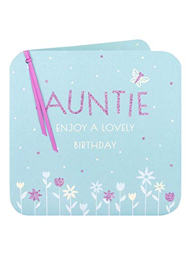 Clintons: Różowa wstążka kartka urodzinowa cioci 235 x 155 mm