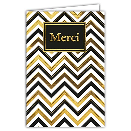 Afie Afie 69  7053 karta dziękuję Chevron z folią na gorąco format 12 x 17,5 cm + koperta biała 69-7053