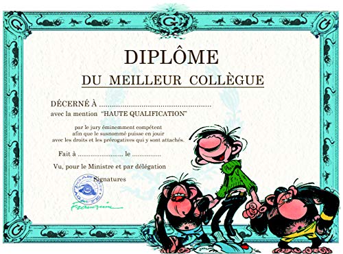 Gaston Lagaffe Karta dyplomowa Gaston Lagaffe - najlepszy przyjaciel - praca małp - dla mężczyzn GLDP-7017