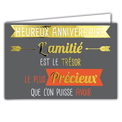 Afie Pozioma kartka z życzeniami na urodziny Przyjaźń to najcenniejszy skarb, który można mieć 69-5082