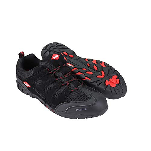 Lee Cooper Męska odzież robocza trenażer bezpieczeństwa ze stali nierdzewnej podnosek i kompozytowa podeszwa środkowa antypoślizgowe antystatyczne lekkie buty robocze S1P/, czarne, rozmiar 3