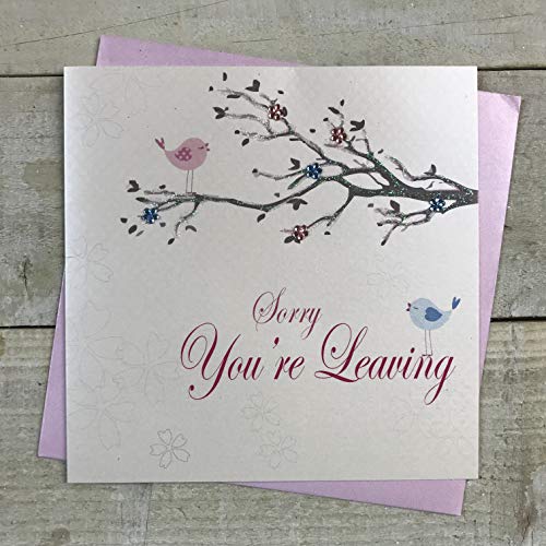WHITE COTTON CARDS białe bawełniane kartki Przepraszam ręcznie robione liście kartka, PD83 PD83