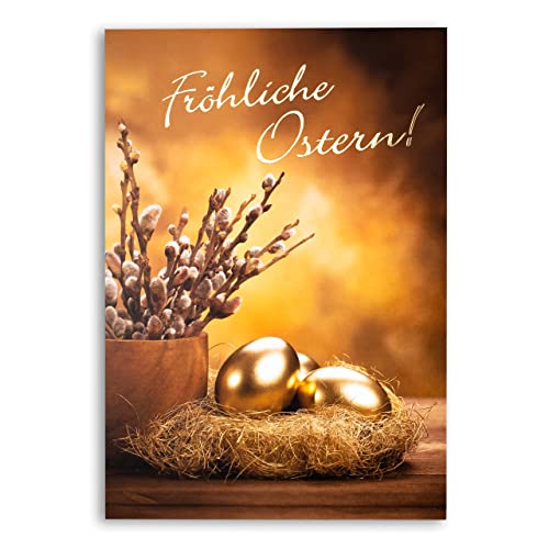 Art Nuvo ART NUVO - Ekskluzywne kartki wielkanocne nr 1  zestaw 10 kartek 120 x 170 mm ze złotymi napisami i białymi kopertami EE101