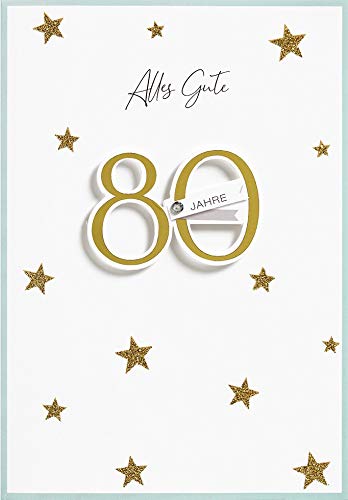 Perleberg Kartka urodzinowa na 80. urodziny lifestyle - kartka z cyframi - 11,6 x 16,6 cm 7521280-2