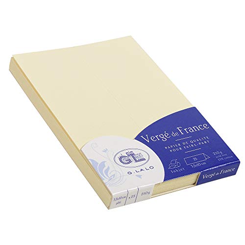 G. Lalo Verge Kartki na miejsce, 35 x 100 mm, 210 g - kość słoniowa, 25 sztuk