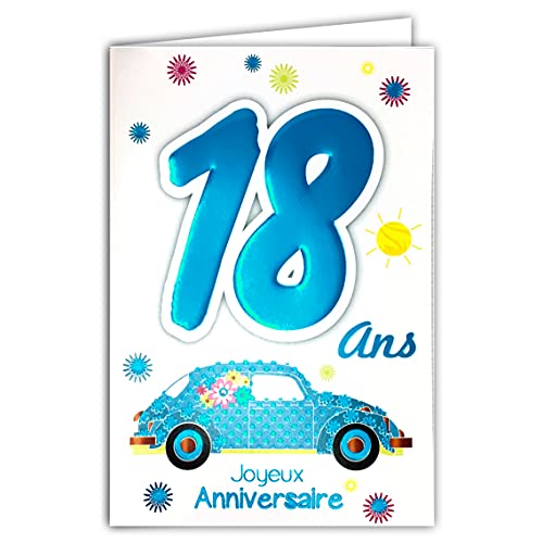 Age Mv Age MV 69  2018 mapa Joyeux Anniversaire 18 lat, dla chłopców i mężczyzn, motyw większości rozmiarów, prawo jazdy samochodem 69-2018