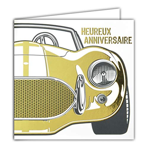 Afie Karta, kwadratowa, kolor złoty, talizman, na urodziny, samochód sportowy 22037