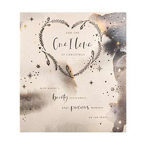 Hallmark Kartka świąteczna 'For The One I Love From Hallmark' - współczesny marmurowy metaliczny wzór atramentu