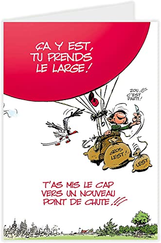 Gaston Lagaffe Gaston lagaffe glmx-2021 ogromna kartka na pożegnanie w dużym formacie w formacie A4 + envelope zilustrowana dużo szczęścia alles Gute 
