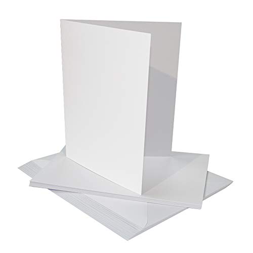 Craft UK Craft UK 2258 25 x 18 cm kartka i koperta - biała (opakowanie 25) 2258