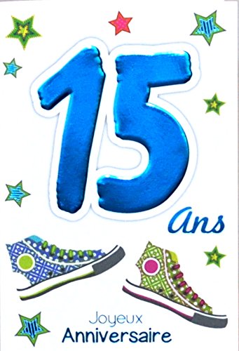 Age Mv Age MV 69  2015 mapa Joyeux Anniversaire 15 lat specjalnie dla chłopców i dziewczynek, motyw Baskets Etoiles Stars 69-2015