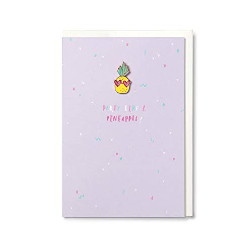 Hotchpotch Hotchpotch Kartka na przyjęcie jak ananas z emaliowaną przypinką anananasową  kartka z życzeniami HPFL18