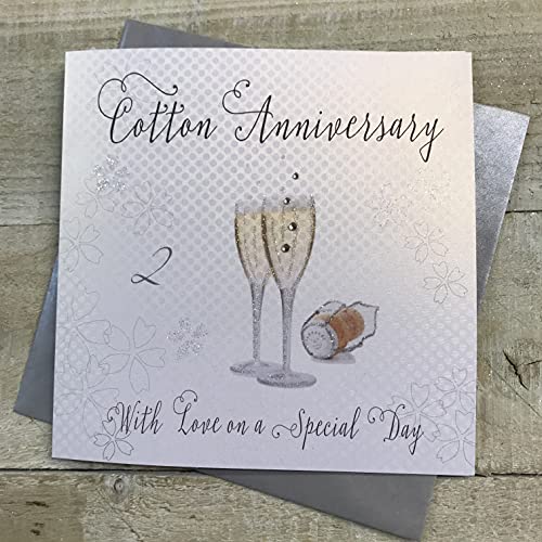 WHITE COTTON CARDS White Cotton Cards Bawełniana 'Love On Your Special Day' ręcznie wykonana karta 2. rocznica, WA2 WA2