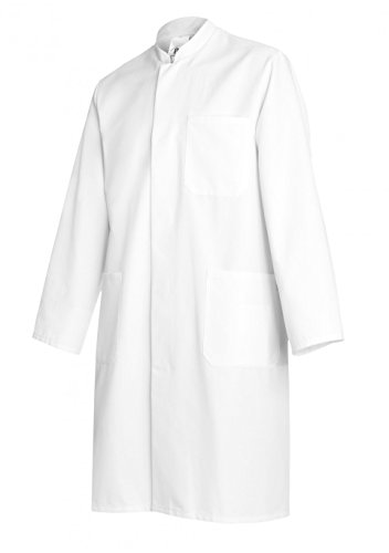 BP 1626-130-21-60n płaszcz dla mężczyzn, z długim rękawem, stójka, 205,00 g/m², czysta bawełna, biały,60n