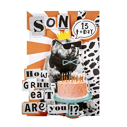 Hallmark Kartka na 13 urodziny dla syna z Hallmark - wycięty wzór 3D