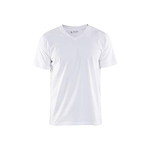 Blaklader 336010291000S t-shirt z kołnierzem w kształcie litery V, biały, rozmiar S