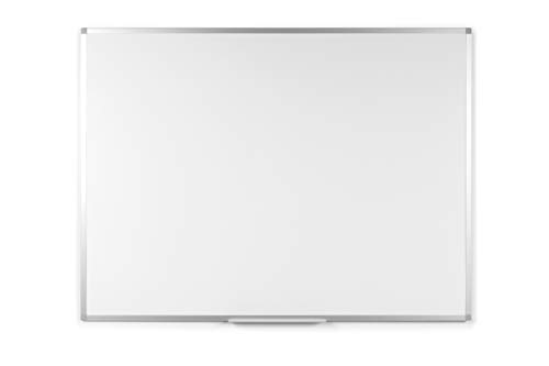BoardsPlus - Tablica suchościeralna - 60 x 45 cm, z aluminiową ramą i półką na długopisy, powierzchnia z melaminy