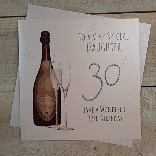 WHITE COTTON CARDS white cotton cards G30D 'To A Very Special Daughter Have A Wonderful 30Th Birthday' ręcznie wykonana kartka urodzinowa na 30-te urodziny G30D