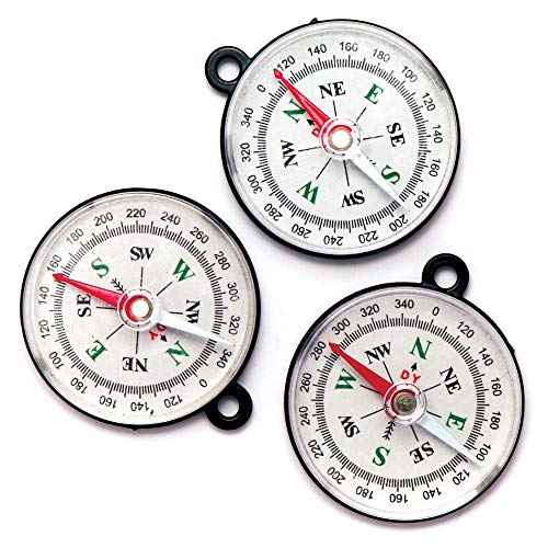 Baker Ross AT861 Mini kompasy – opakowanie 8 sztuk, do toreb imprezowych dla dzieci i małych zabawek dla dzieci