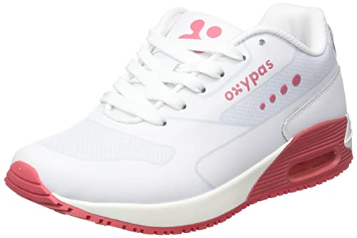 Safety Jogger Work Sneaker Kobiety - Ultra Lekki antystatyczny, antypoślizgowy trener, idealny do szpitala, opieki zdrowotnej, kuchni i personelu sprzątania, Oxypas Ela Pink UK 5 EU 38