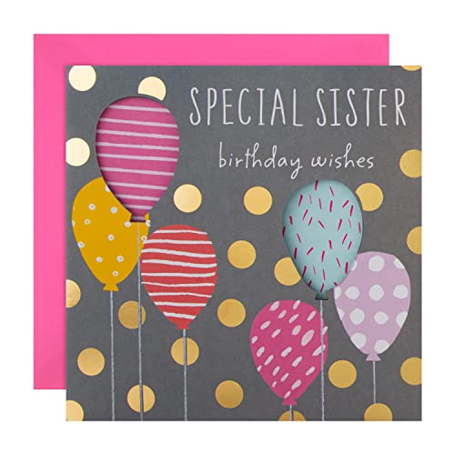 Hallmark Hallmark kartka urodzinowa dla siostry, nowoczesne wzornictwo balonowe