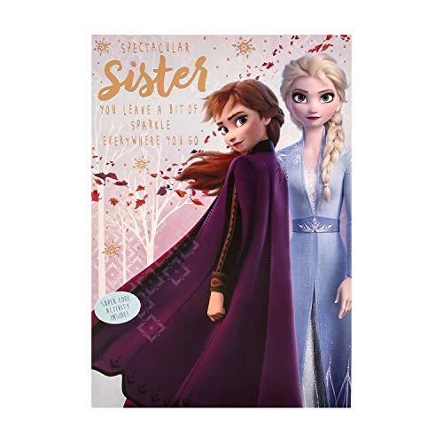 Hallmark Kartka urodzinowa Disney's Frozen dla siostry z Hallmark - z miejscem na różnicę aktywności wewnątrz
