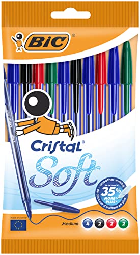 BIC 918533 Cristal Soft długopis 10 sztuk, różne kolory