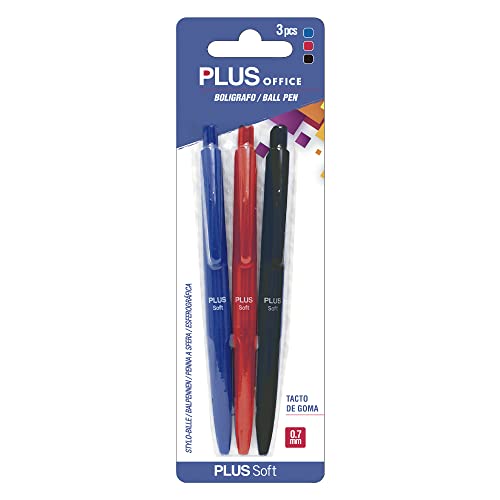 Plus Office 80907 – blister z 3 długopisami, wielokolorowy