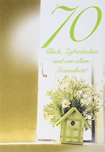 Perleberg Kartka urodzinowa na 70. urodziny Basic Classic - domek dla ptaków - 11,6 x 16,6 cm 7525070-2