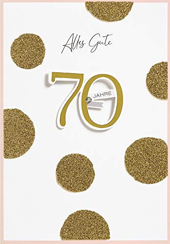 Perleberg Kartka urodzinowa na 70. urodziny lifestyleee - kartka z cyframi - 11,6 x 16,6 cm 7521270-2