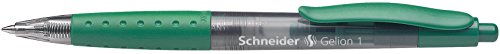 SCHNEIDER 101004 Długopis żelowy Gelion 1, wymienny wkład z końcówką ze stali nierdzewnej, 0,4 mm, zielony