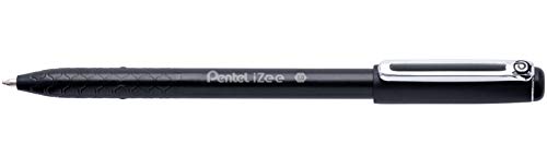 Pentel BX460-A długopis IZee, model z nasadką, metalowy klips, grubość linii 0,5 mm, 12 sztuk, czarny