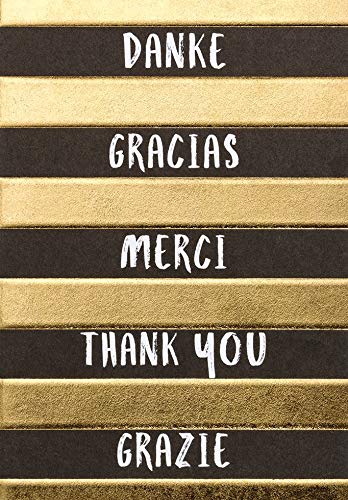 Perleberg Kartka z podziękowaniem Black & Gold  kartka z podziękowaniem  11,6 x 16,6 cm 7761012-2